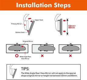 img 3 attached to Маленький крот 295 мм, сверкающее стекло заднего вида, широкоугольное плоское зеркало заднего вида в автомобиле, универсальное прищепное зеркало для женщин (11,6" длина x 3,7" высота)