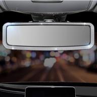 маленький крот 295 мм, сверкающее стекло заднего вида, широкоугольное плоское зеркало заднего вида в автомобиле, универсальное прищепное зеркало для женщин (11,6" длина x 3,7" высота) логотип