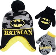 🧤 stay warm and stylish this winter with dc comics batman winter mittens: perfect boys' accessories logo