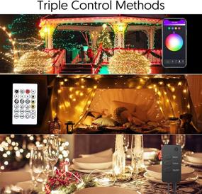 img 2 attached to 🌈 Waterproof Smart Color Changing Led String Lights - Compatible with Alexa & Google Home, Voice & Remote Controlled Music Sync String Lights for Indoor Outdoor Garden (16.4FT)