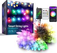 🌈 waterproof smart color changing led string lights - compatible with alexa & google home, voice & remote controlled music sync string lights for indoor outdoor garden (16.4ft) логотип