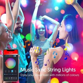 img 1 attached to 🌈 Waterproof Smart Color Changing Led String Lights - Compatible with Alexa & Google Home, Voice & Remote Controlled Music Sync String Lights for Indoor Outdoor Garden (16.4FT)