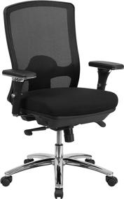 img 3 attached to Flash Furniture HERCULES Series 24/7 Intensive Use Big & Tall 350 lb. Rated Black Mesh Multifunction Swivel Ergonomic Office Chair - Ultimate Comfort for Long Hours