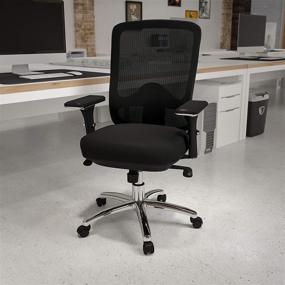 img 4 attached to Flash Furniture HERCULES Series 24/7 Intensive Use Big & Tall 350 lb. Rated Black Mesh Multifunction Swivel Ergonomic Office Chair - Ultimate Comfort for Long Hours