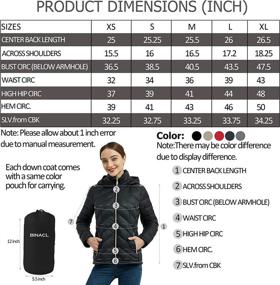 img 3 attached to 🧥 BINACL Women's Down Jackets - Winter Packable Lightweight Hooded Quilted Puffer Coat in XS-XL Sizes