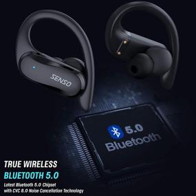 img 1 attached to 🎧 Беспроводные наушники SENSO True Wireless - Bluetooth-наушники - Лучшие беспроводные наушники для спорта для тренировок - Шумоподавляющие, влагозащищенные наушники с микрофоном - 40 часов воспроизведения для iPhone, бега, тренажерного зала