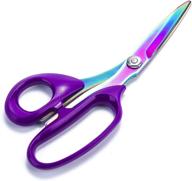 🔪 rainbow & purple 8" titanium coated stainless steel scissors - sirmedal multipurpose fabric textile dressmaking craft office home daily use, rust-proof logo