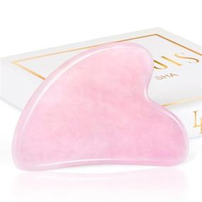 img 4 attached to 🌸 Ultimate Facial Spa Tool - Gua Sha Guasha Facial Tools for Muscle Tension Relief, Puffiness Reduction, and Acupuncture Therapy with Rose Quartz Jade Stone (Pink)