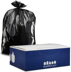 img 3 attached to 🗑️ Plasticplace 95-96 Gallon Heavy Duty Trash Bags - 3 Mil - Black │ 61” x 68” (25 Count)