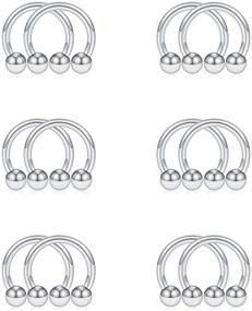 img 4 attached to 💎 Chic and Stylish SCERRING Stainless Circular Barbells: Must-Have Horseshoe Jewelry for Women