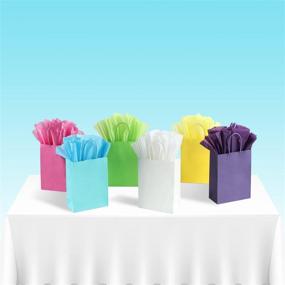 img 3 attached to 🎉 6-Handled Rainbow Birthday Party Supplies with Tissue