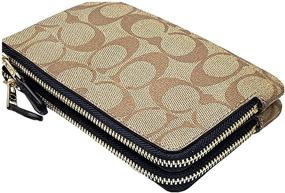 img 1 attached to Stylish Coach Signature Double Corner Wristlet: Perfect Women's Handbag & Wallet Combo in Wristlets