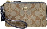 stylish coach signature double corner wristlet: perfect women's handbag & wallet combo in wristlets logo