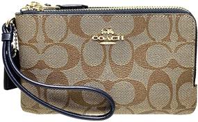 img 4 attached to Stylish Coach Signature Double Corner Wristlet: Perfect Women's Handbag & Wallet Combo in Wristlets