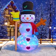 🎅 5 ft christmas inflatables snowman outdoor decorations - led lights, accessories - holiday indoor & outdoor party decoration logo