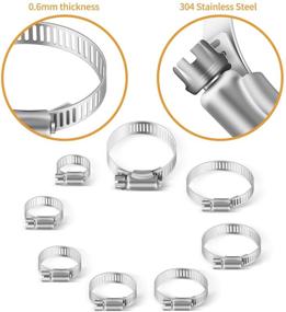 img 2 attached to 🔧 VIGRUE Hose Clamps Assortment - 100% 304 Stainless Steel Worm Gear Clamps (80 Pieces) with Wrench - Adjustable Fuel Line Clamp for Plumbing, Automotive, and Mechanical Applications (8-44mm Range)