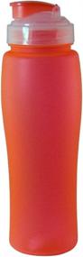 img 1 attached to 🧡 Neon Orange Silicone Coated Bottle: 23 oz; Straw, Screw Off Cap & Flip Open Spout Included