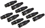🎙️ cablecreation [pack of 5] xlr 3 pin male/female audio mic microphone connector with black housing logo