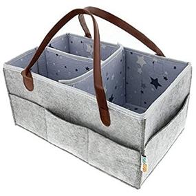 img 4 attached to 👶 Optimized Baby Diaper Caddy Organizer - Nursery Tote Storage Bin for Boys or Girls - Spacious Portable Art and Car Organizer Caddies - Essential Baby Shower Basket and Must-Have Baby Registry Item