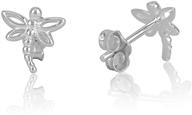 🦋 sleek & stylish sterling silver dragonfly stud earrings - 0.31in logo