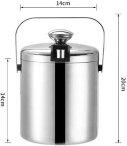 img 3 attached to 🍾 Hemoton Stainless Steel Ice Bucket Set - Insulated Double Wall Bar Bucket with Lid, Tongs, and Strainer - Keeps Ice Cold & Dry - Ideal for Home Bar, Chilling Beer, Champagne, and Wine