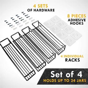 img 3 attached to 🌶️ Ultimate Hostess Spice Rack Wall Mount: 4-Tier Space-Saving Organizer for Spice Jars and Seasonings