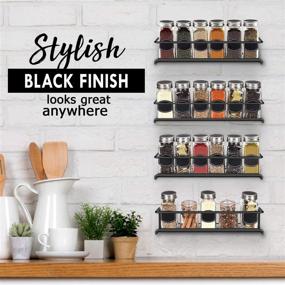 img 1 attached to 🌶️ Ultimate Hostess Spice Rack Wall Mount: 4-Tier Space-Saving Organizer for Spice Jars and Seasonings