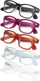 img 4 attached to 5 Pack Vintage Reading Glasses Readers Vision Care and Reading Glasses