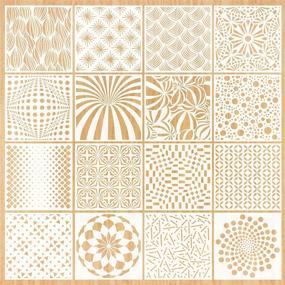 img 4 attached to 🎨 Enhance Your Artistic Skills with 16-Piece Geometric Stencils for DIY Crafts and Home Decor