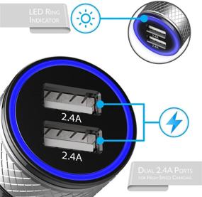 img 3 attached to 🔌 Crave DualHub 24W 4.8A 2 Port Dual USB Universal Car Charger with Smart Charge IC Technology - Black