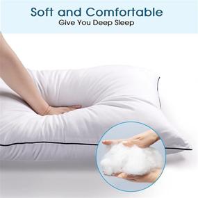 img 1 attached to 🛏️ THLAND 2 Pack Queen Size Cooling Bed Pillows - Down Alternative Soft Hotel Quality Pillows for Side and Back Sleepers - Premium Plush Fiber Fill - 20x30 inches