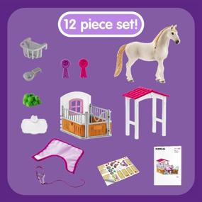 img 2 attached to Schleich Horse Club 12-Piece Playset: Horse Stall with Lusitano 🐴 Horses - Ideal Horse Toys for Girls and Boys aged 5-12