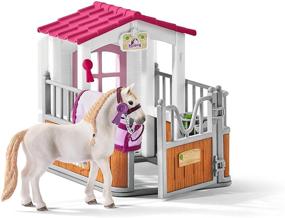 img 1 attached to Schleich Horse Club 12-Piece Playset: Horse Stall with Lusitano 🐴 Horses - Ideal Horse Toys for Girls and Boys aged 5-12