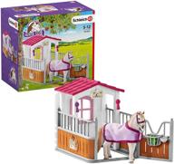 schleich horse club 12-piece playset: horse stall with lusitano 🐴 horses - ideal horse toys for girls and boys aged 5-12 logo