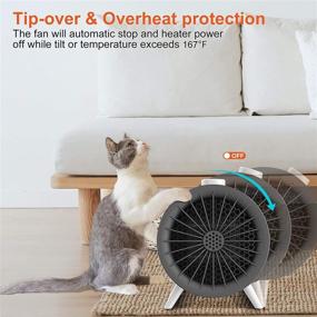 img 2 attached to 🔥 SEGOAL Ceramic Electric Heater Fan - Fast Heating Desk Heater with Overheat & Tip-Over Protection, Ideal for Floor, Office, and Home Spaces