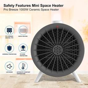 img 4 attached to 🔥 SEGOAL Ceramic Electric Heater Fan - Fast Heating Desk Heater with Overheat & Tip-Over Protection, Ideal for Floor, Office, and Home Spaces