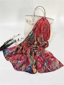 img 3 attached to Mulberry Floral Xtrm02 Women's Scarf - Enhancing Women's Accessories