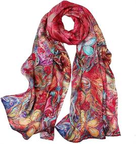 img 4 attached to Mulberry Floral Xtrm02 Women's Scarf - Enhancing Women's Accessories