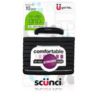 scunci no-slip grip black elastics, 10-pcs per pack (1-pack) - offering comfortable all day strong hold logo