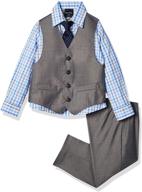 👔 nautica boys' 4-piece set: dress shirt, tie, vest, and pants - perfect for any formal occasion logo