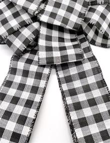 img 1 attached to 🎄 Stunning Large Black and White Buffalo Plaid Christmas Tree Topper Bow – Perfect for Indoor & Outdoor Party Decoration, Wreaths, and Ornaments!