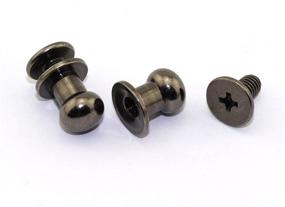 img 2 attached to Black Round Head Button Stud Slotted Screws - 30 Pack Chicago Screws for DIY Leather Craft: LQ Industrial 8x10x10mm