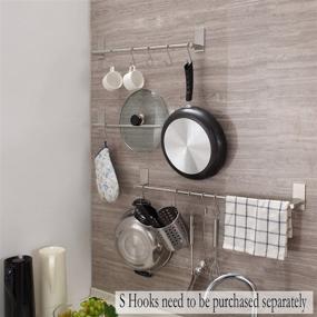 img 1 attached to 🛀 Taozun Self Adhesive 16-Inch Bathroom Towel Bar: Contemporary Style Stainless Steel Wall Shelf Rack for Hanging Towels