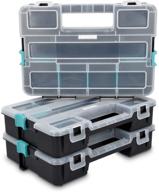 📦 navaris stackable plastic storage boxes with adjustable divider compartments - organizers for tools, small items, jewelry - set of 3 logo