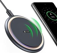 📱 andobil official qi certified fast charging wireless phone charger pad with cooling fan for iphone, galaxy, and android phones - iphone 12, 11, x, samsung galaxy s21, s20, note 20, google pixel 5, 4, airpods - 2021 edition logo