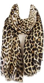 img 4 attached to 🐆 Azuunye Womens Lightweight Leopard Print Scarf - Large Shawl Wrap for Better SEO