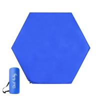👨 blue dad-baby hexagon playpen mat & mattress set – ideal for regalo and summer play playards, self-inflatable comfort with carry bag logo