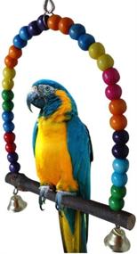 img 2 attached to 🐦 Colorful Bead Cage Parrot Chewing Toy by LIANCHI - Small or Large Sized, Pure Natural