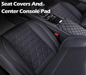 img 2 attached to 🚗 Black Car Seat Covers for Front Seats - Set of 5 with Seat Belt Shoulder Pad and Center Console Pad, Big Ant Universal Auto Seat Cushions for Car Truck Van SUV - Anti-Slip Vehicle Car Seat Pads