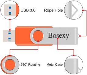 img 2 attached to 💽 5x 32GB USB флэш-накопитель 3.0 с вращающимся дизайном - Bosexy Thumb Drives, высокоскоростная флеш-память для фотографий и видео различных цветов: синий, фиолетовый, красный, зеленый и оранжевый